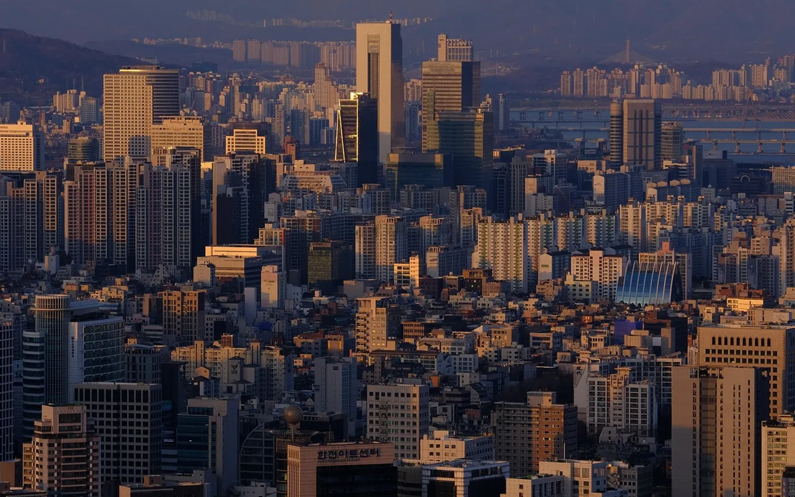 City, seoul and sunset